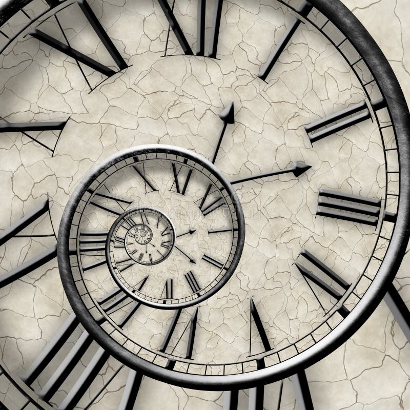 Spirale di tempo Orologio torto royalty illustrazione gratis Spirale di tempo Orologio torto royalty illustrazione gratis