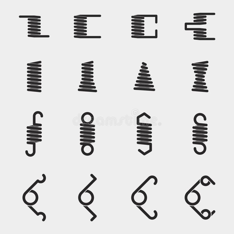 Vektorsymbole für Spiralfedern lizenzfreie abbildung
