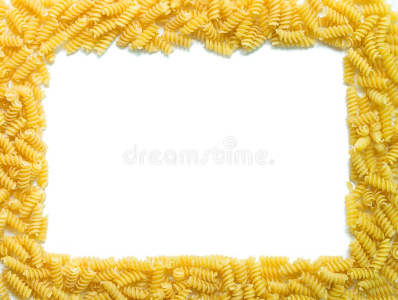 Spirals pasta border royalty free stock image