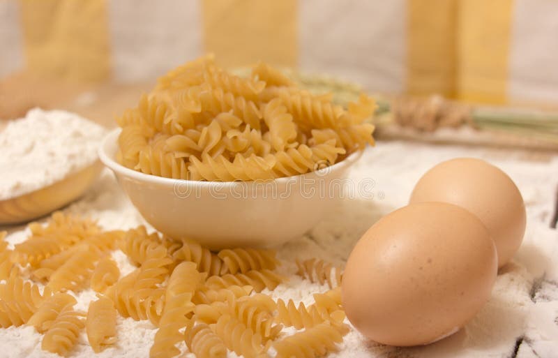 Spirals pasta stock images