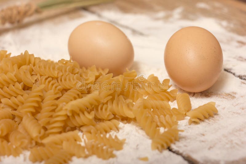 Spirals pasta stock images