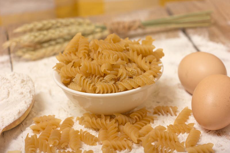 Spirals pasta stock photography