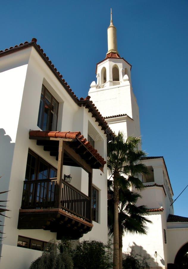 Spire on Arlington Theatre building in Santa Barbara, CA, USA