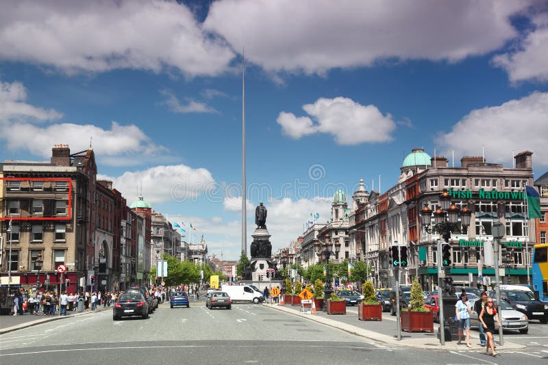 Spire of Dublin in center of city