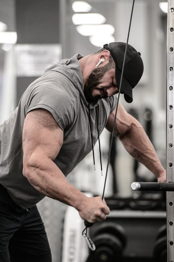 Human Spirit Determination Concept of Young Bearded Man Pulling Heavy  Weights in Sport Gym for Mass Bodybuilding Stock Image - Image of club,  person: 198151695