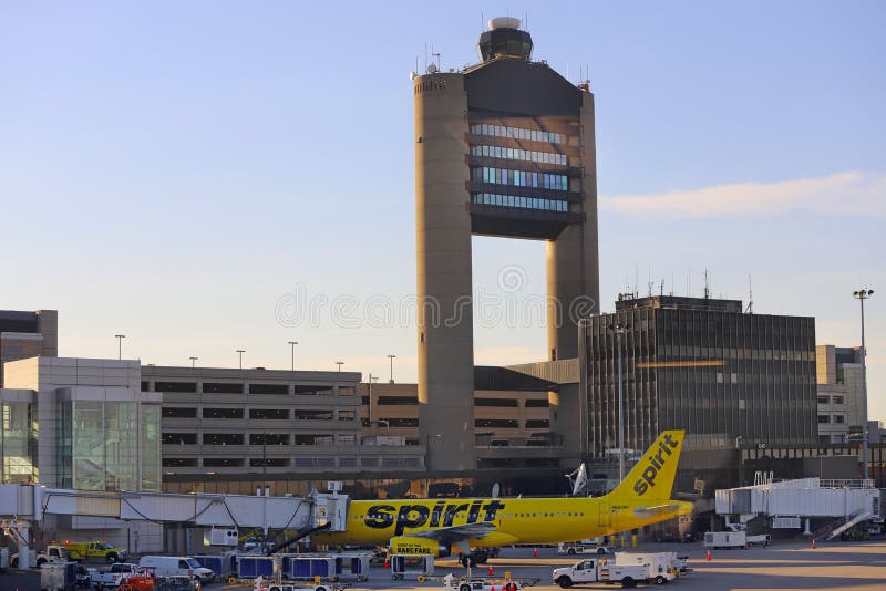 Spirit planes at Boston Logan Airport