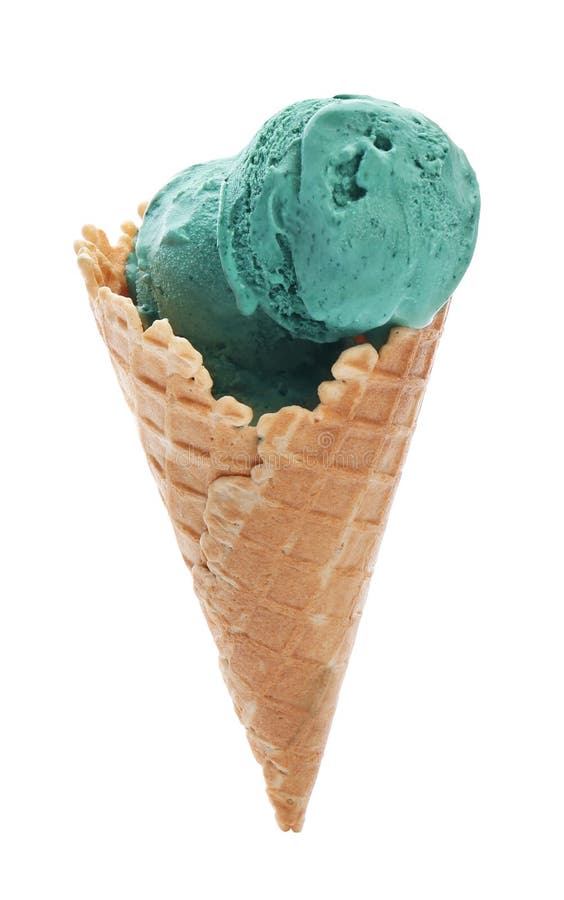 Spirulina ice cream cone