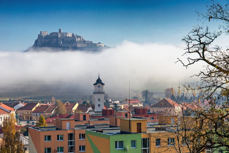 Spis castle in fog