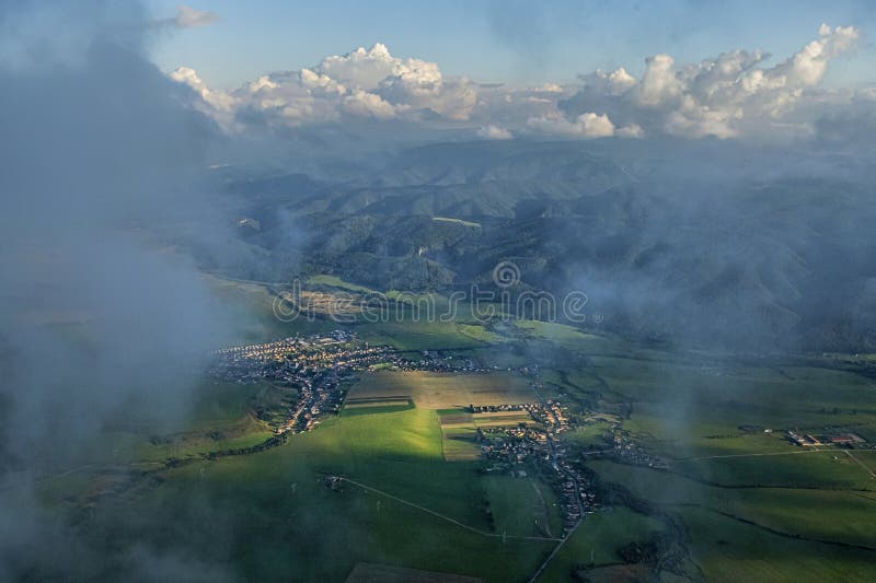 Spis landscape from the balloon, Slovakia