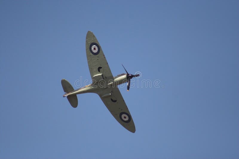 Spitfire in flight stock images