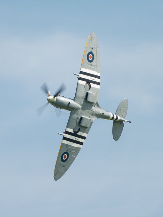 Spitfire Over the White Cliffs of Dover Stock Photo Image of england