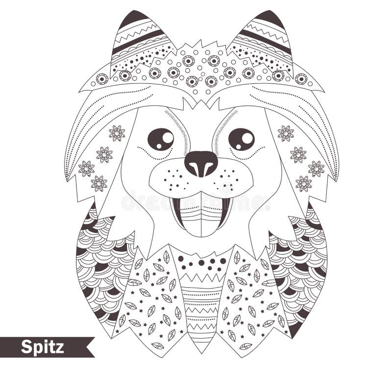 spitz Livro para colorir para o adulto ilustração royalty free spitz Livro para colorir para o adulto ilustração royalty free