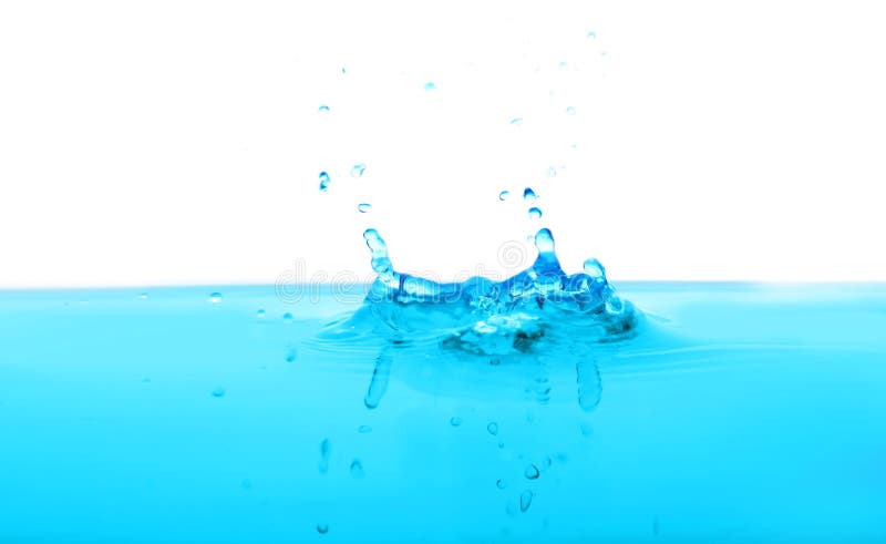 Splash of blue water with drops