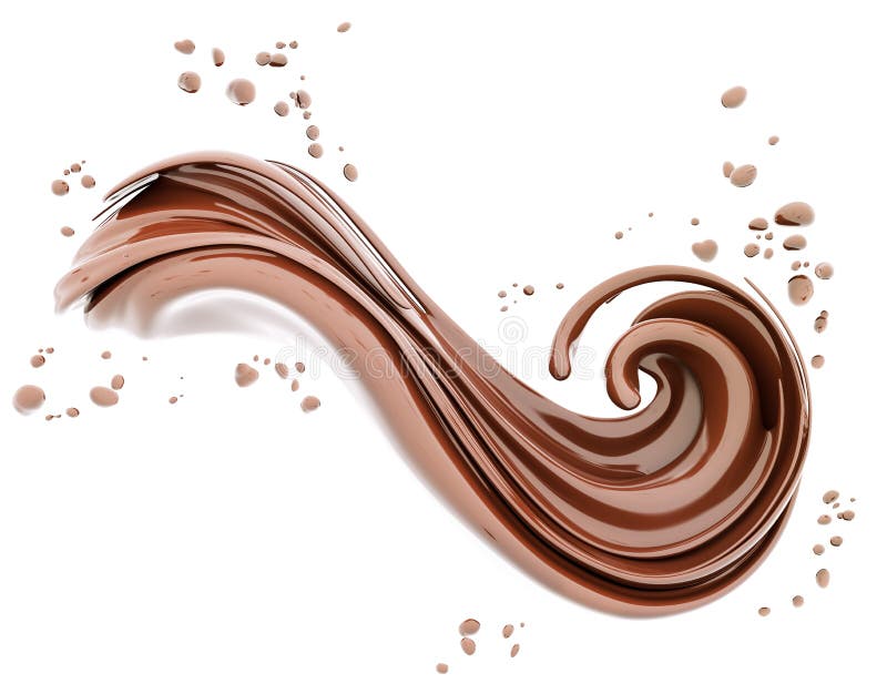 Splash chocolate isolated illustration 3d rendering