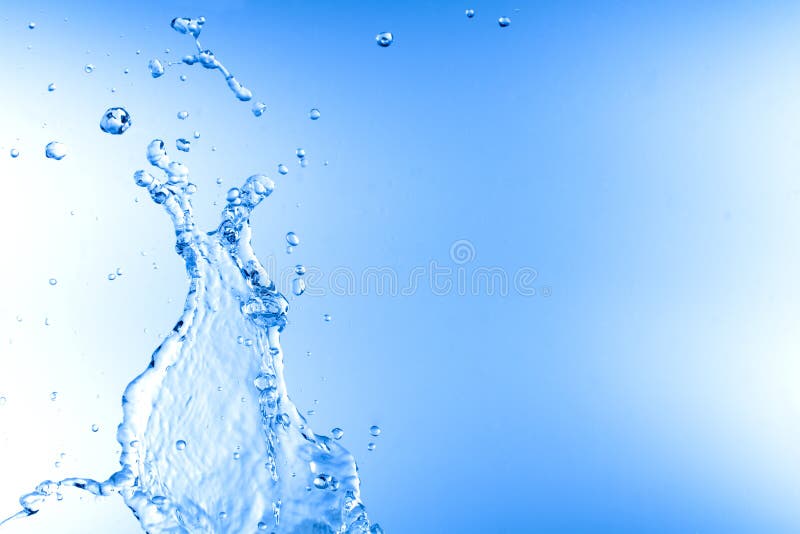 Splash Clean Water on Blue Background Stock Photo Image of falling