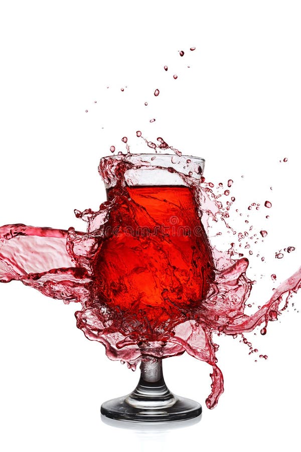 Splash in Glass of Red Alcoholic Cocktail Drink Stock Photo Image of
