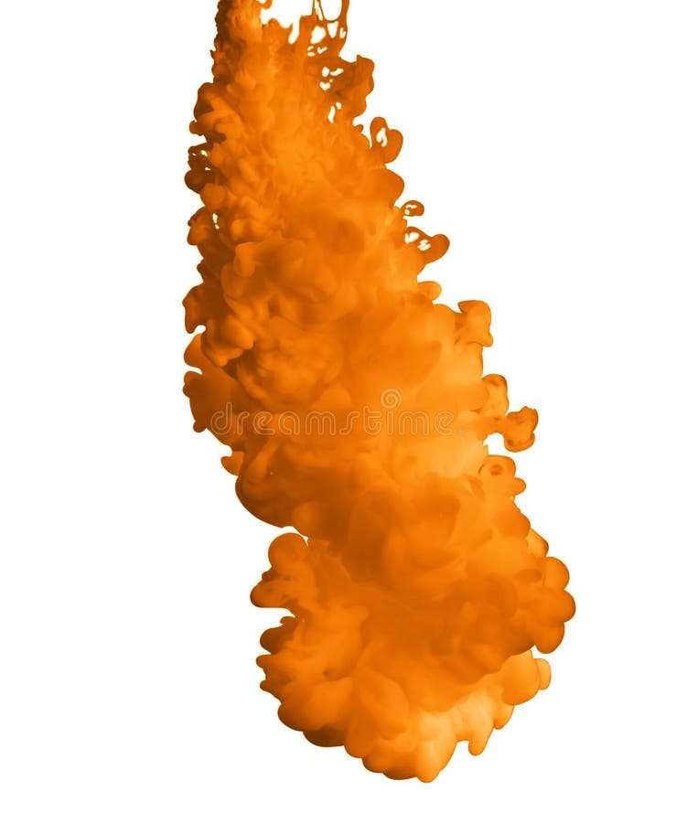 Splash of orange ink on white stock images Splash of orange ink on white stock images