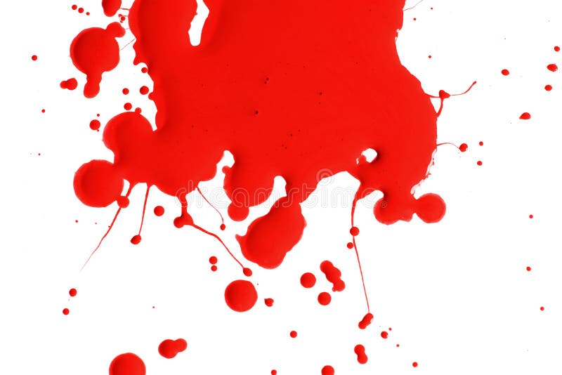 Splash of red paint isolated over white background
