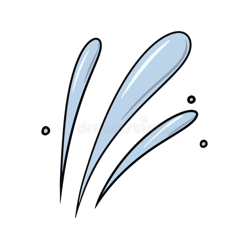 Splashes, Drops, Water Jet, Vector Illustration in Cartoon Style Stock