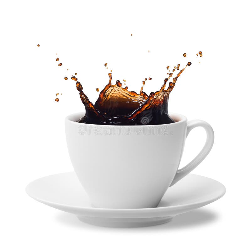 Splashing coffee stock image. Image of white, saucer 39795917