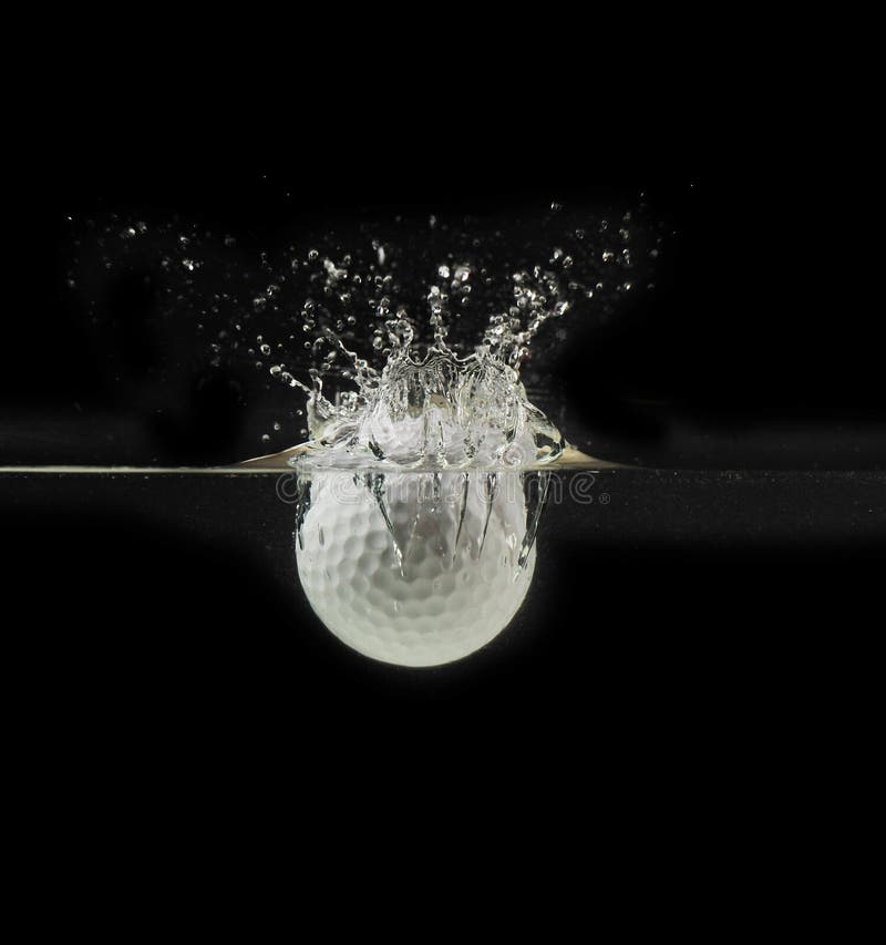 Splashing golf ball