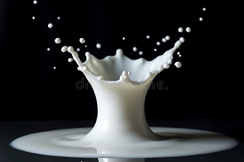 Splashing Milch Drop Action Studio Foto dunkler Hintergrund Schließen Flüssigkeit Dynamik stock abbildung