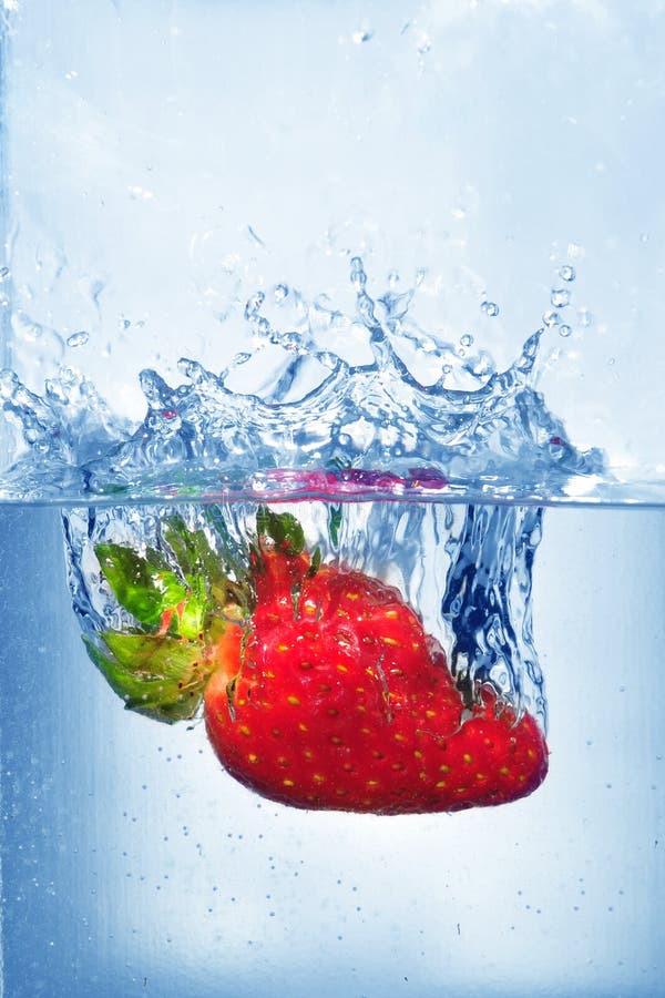 Splashing strawberry