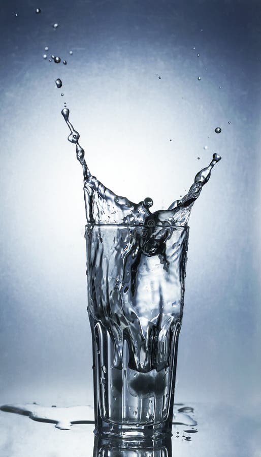 Splashing Water Of Ice In A Cool Glass Of Water Stock Photo Image of