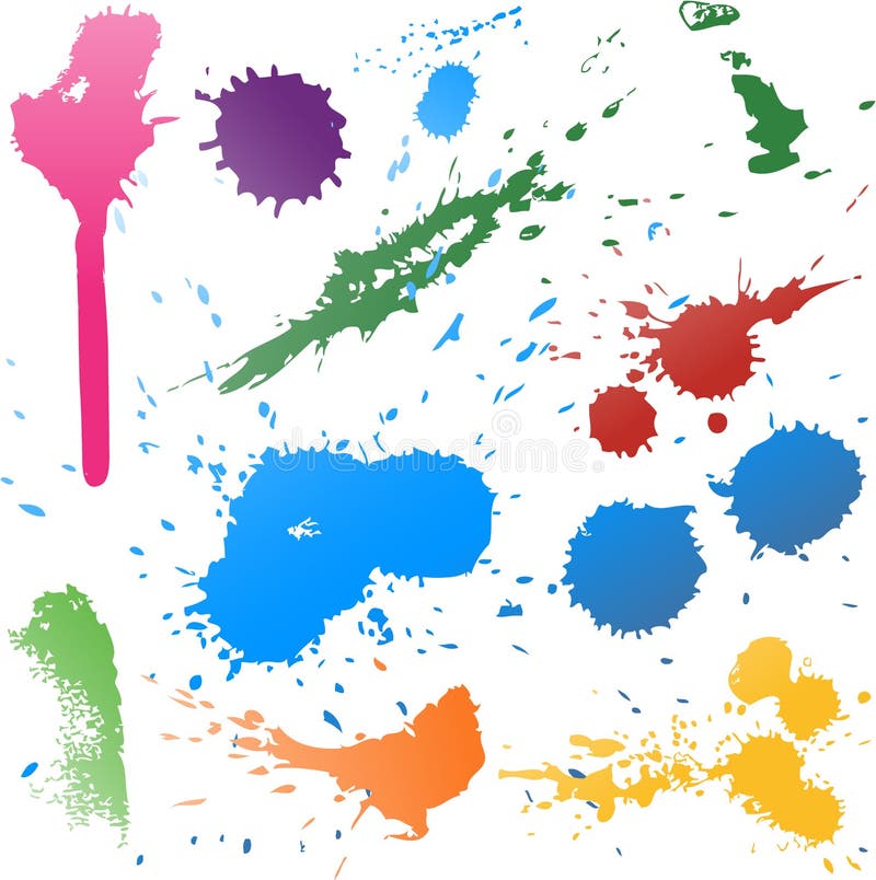 Splats astratti variopinti della pittura dell'inchiostro di vettore illustrazione vettoriale Splats astratti variopinti della pittura dell'inchiostro di vettore illustrazione vettoriale