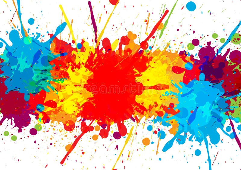 Splatter kolorowy z farbą plami tło, abstrac