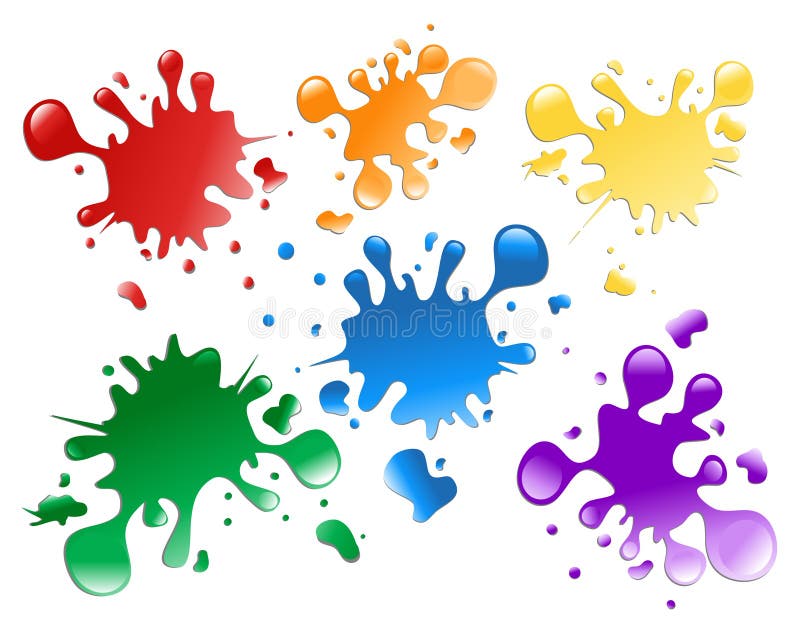 Choose from a variety of colorful paint splatters on a white isolated background. Choose from a variety of colorful paint splatters on a white isolated background.