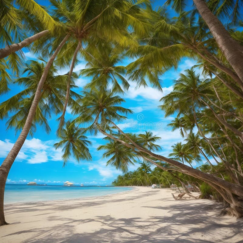 Splendida e pacifica visione sulla spiaggia, immagine generata dall'aria illustrazione vettoriale