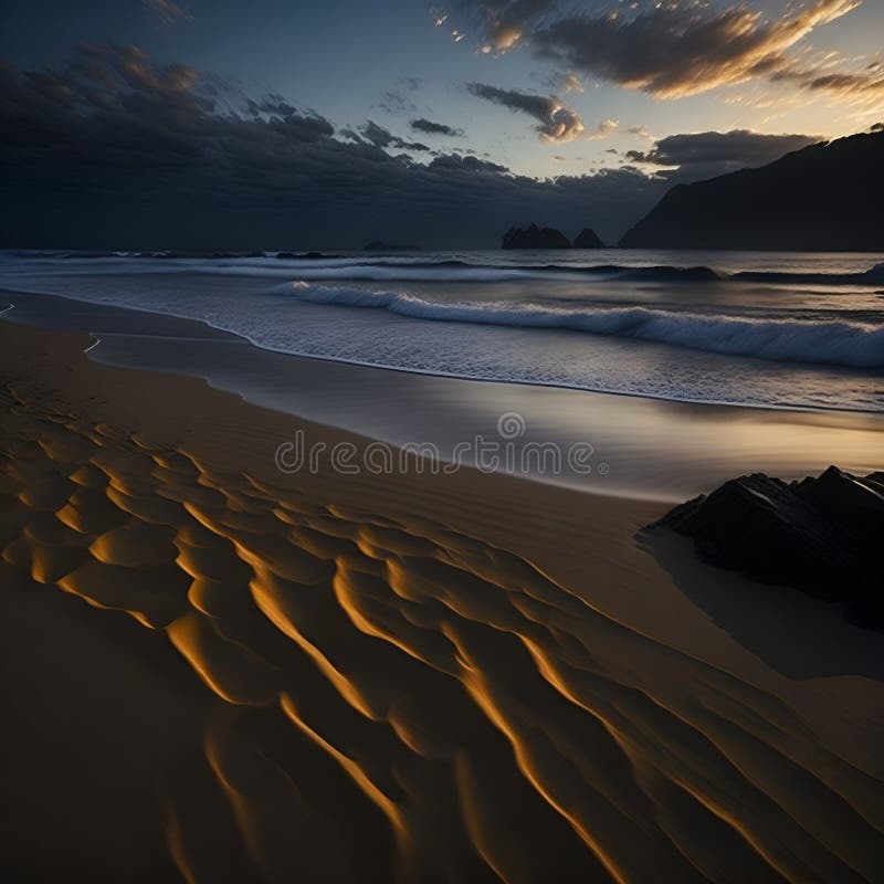 Splendida e pacifica visione sulla spiaggia, immagine generata dall'aria illustrazione vettoriale