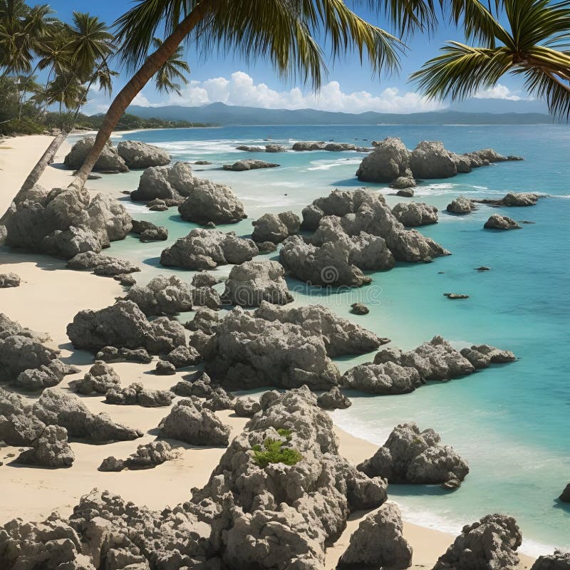 Splendida e pacifica visione sulla spiaggia, immagine generata dall'aria royalty illustrazione gratis