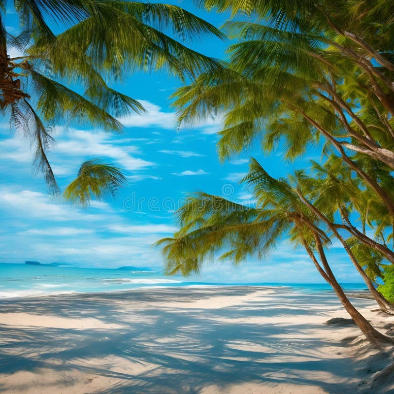 Splendida e pacifica visione sulla spiaggia, immagine generata dall'aria illustrazione di stock