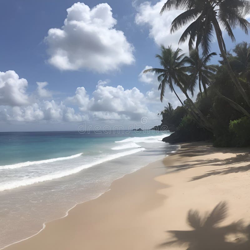 Splendida e pacifica visione sulla spiaggia, immagine generata dall'aria illustrazione vettoriale