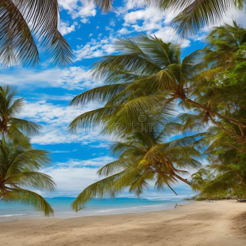 Splendida e pacifica visione sulla spiaggia, immagine generata dall'aria illustrazione di stock