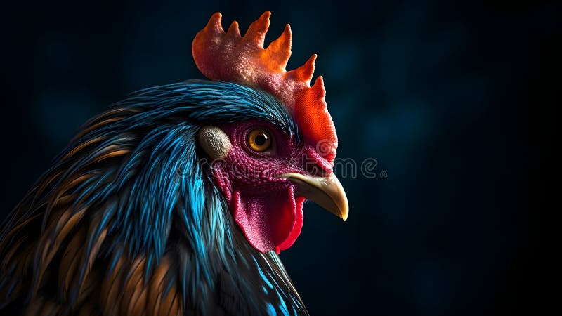 Splendido ritratti ravvicinati su fondo nero immagine fotorealistica generata da una rete neurale illustrazione di stock