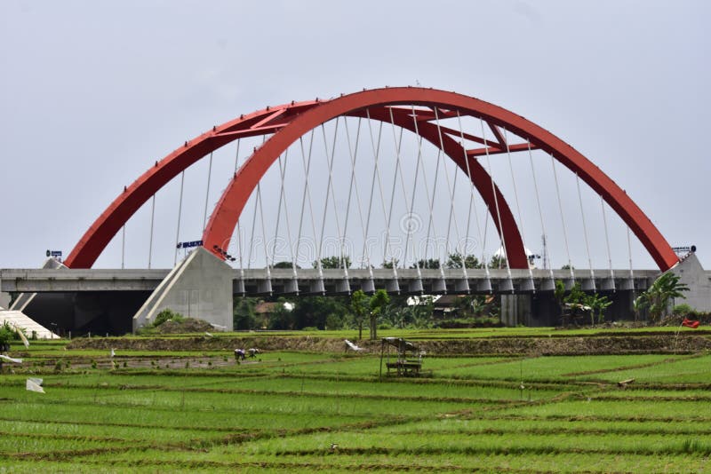 The splendor of the Kali Kuto Bridge, the Icon of the Trans Java Toll Road stock photo