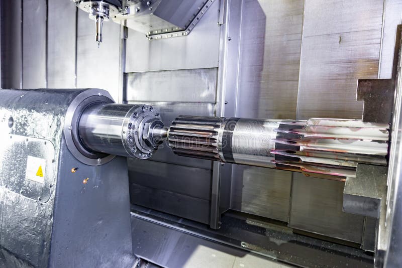 A Splined Shaft with Teeth is Installed in the Milling Machine at the