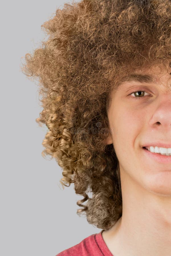 Split in Half Cropped Portrait of a Young Curly European Man with Long Curly Hair and a Dreamy Smile Close-up. Very Lush Male Hair Stock Photo - Image of hairstyle, circle: 151478136 Split in Half Cropped Portrait of a Young Curly European Man with Long Curly Hair and a Dreamy Smile Close-up. Very Lush Male Hair Stock Photo - Image of hairstyle, circle: 151478136