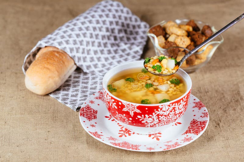 Split Pea Soup with Ham, Carrots and Potatoes Stock Photo Image of