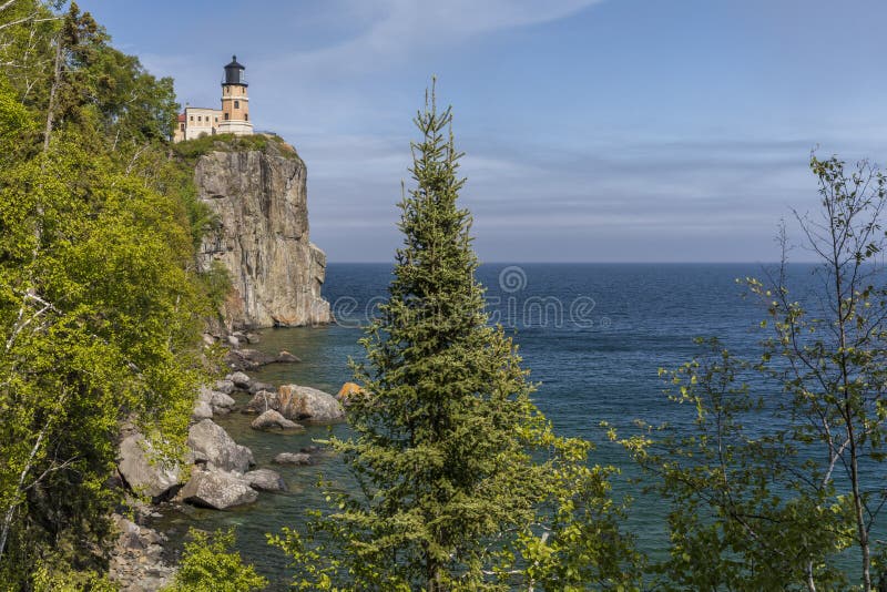 Split Rock Lighthouse On Lake Superior stock photography