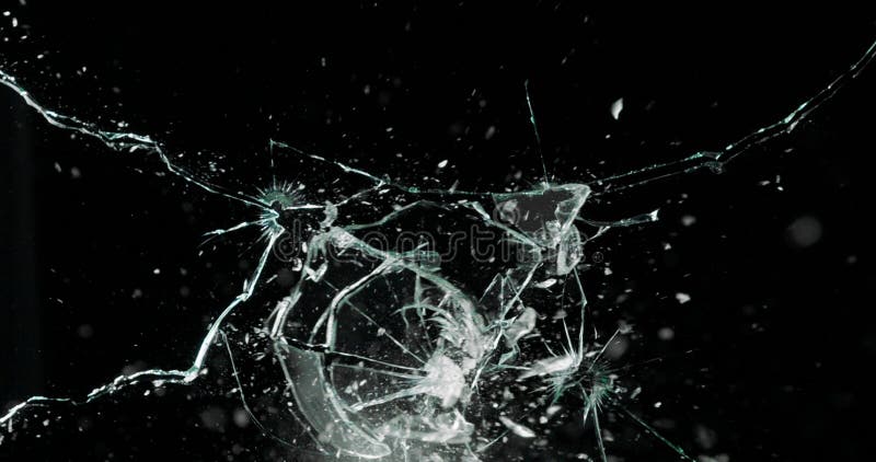 Broken cracks glass fracture effect texture isolated abstract black background. Bullet cracked window with big hole screen mirror weapon shot. Broken cracks glass fracture effect texture isolated abstract black background. Bullet cracked window with big hole screen mirror weapon shot.