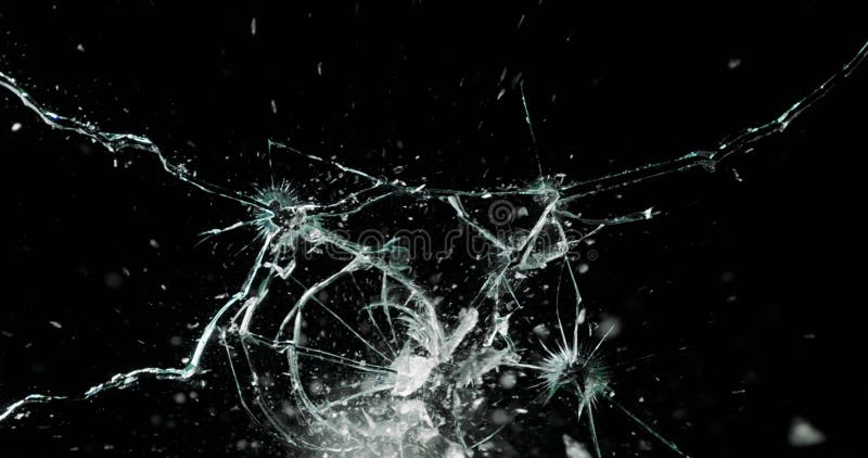 Broken cracks glass fracture effect texture isolated abstract black background. Bullet cracked window with big hole screen mirror weapon shot. Broken cracks glass fracture effect texture isolated abstract black background. Bullet cracked window with big hole screen mirror weapon shot.