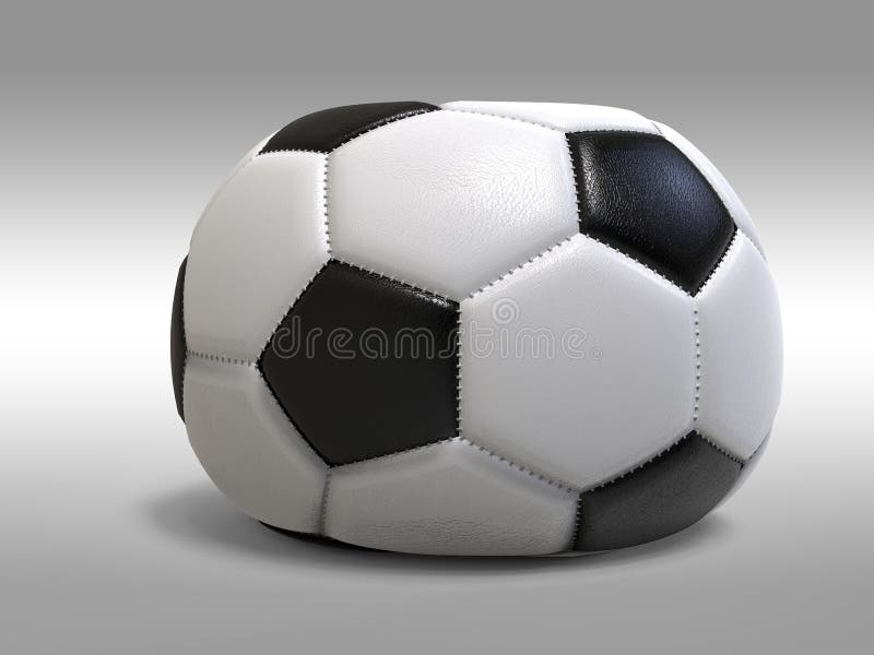 Spoiled soccer ball isolated on white background. 3D Illustration. vector illustration Spoiled soccer ball isolated on white background. 3D Illustration. vector illustration