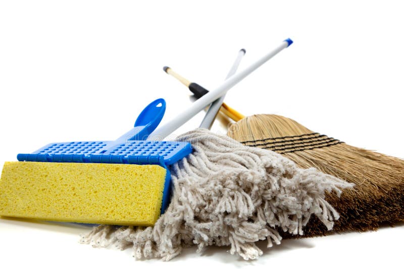 Housework Broom, Mop, Duster Stock Photo Image of chores, close