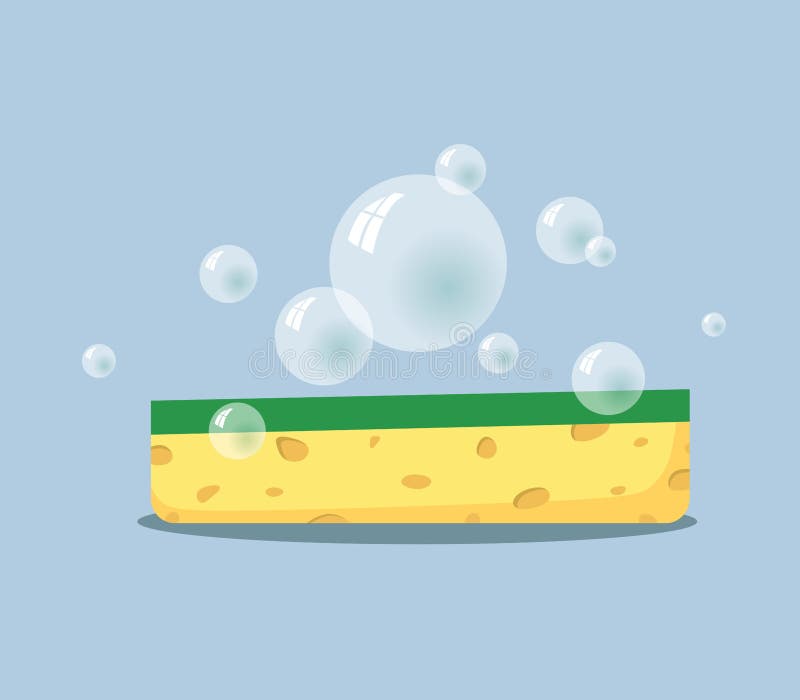 Blue Soap And Yellow Sponge Stock Illustration Illustration of