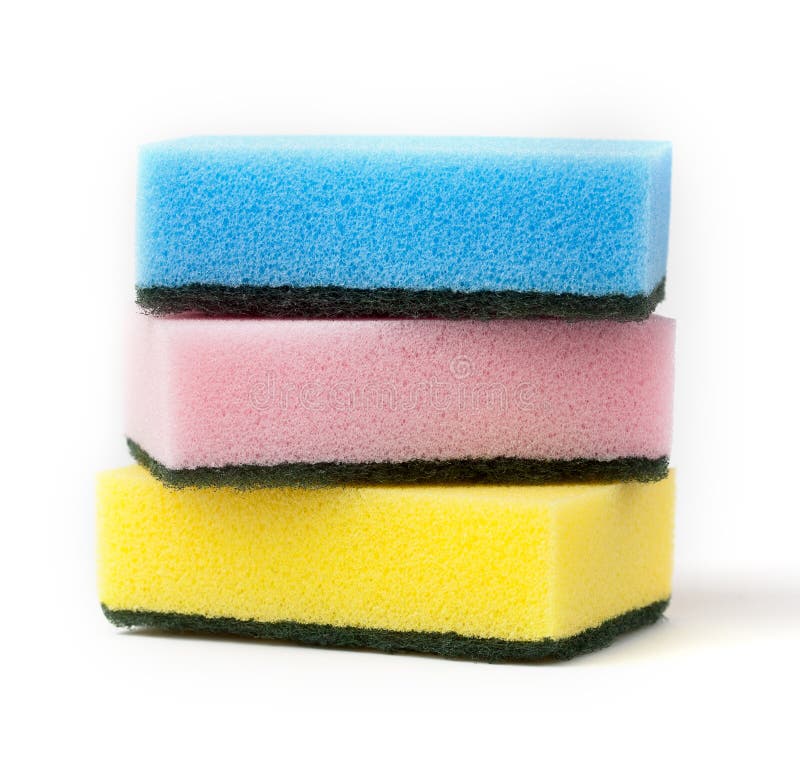 Sponges Cleaning Kit Isolated on White Stock Image Image of care