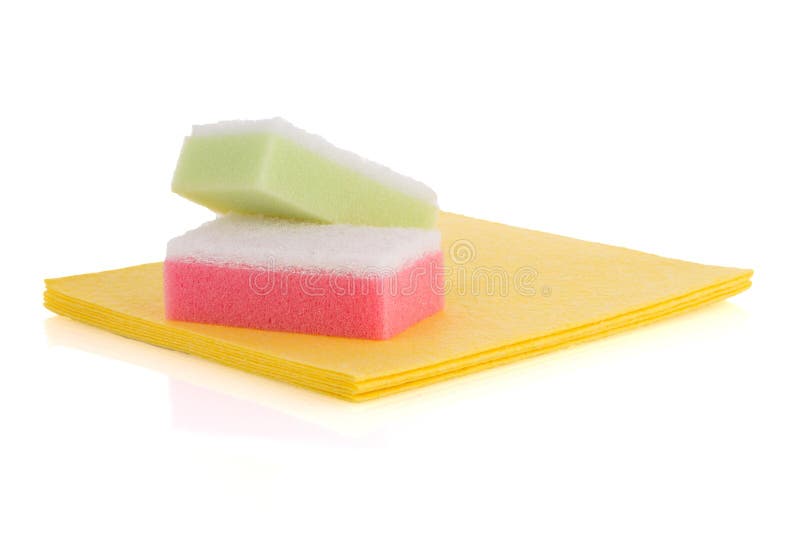 Sponges and cloth stock photo. Image of hygiene, horizontal - 106458184